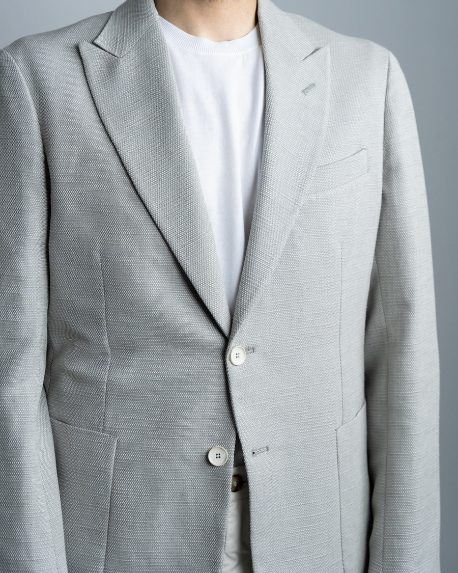 Giacca monopetto in cotone e lino