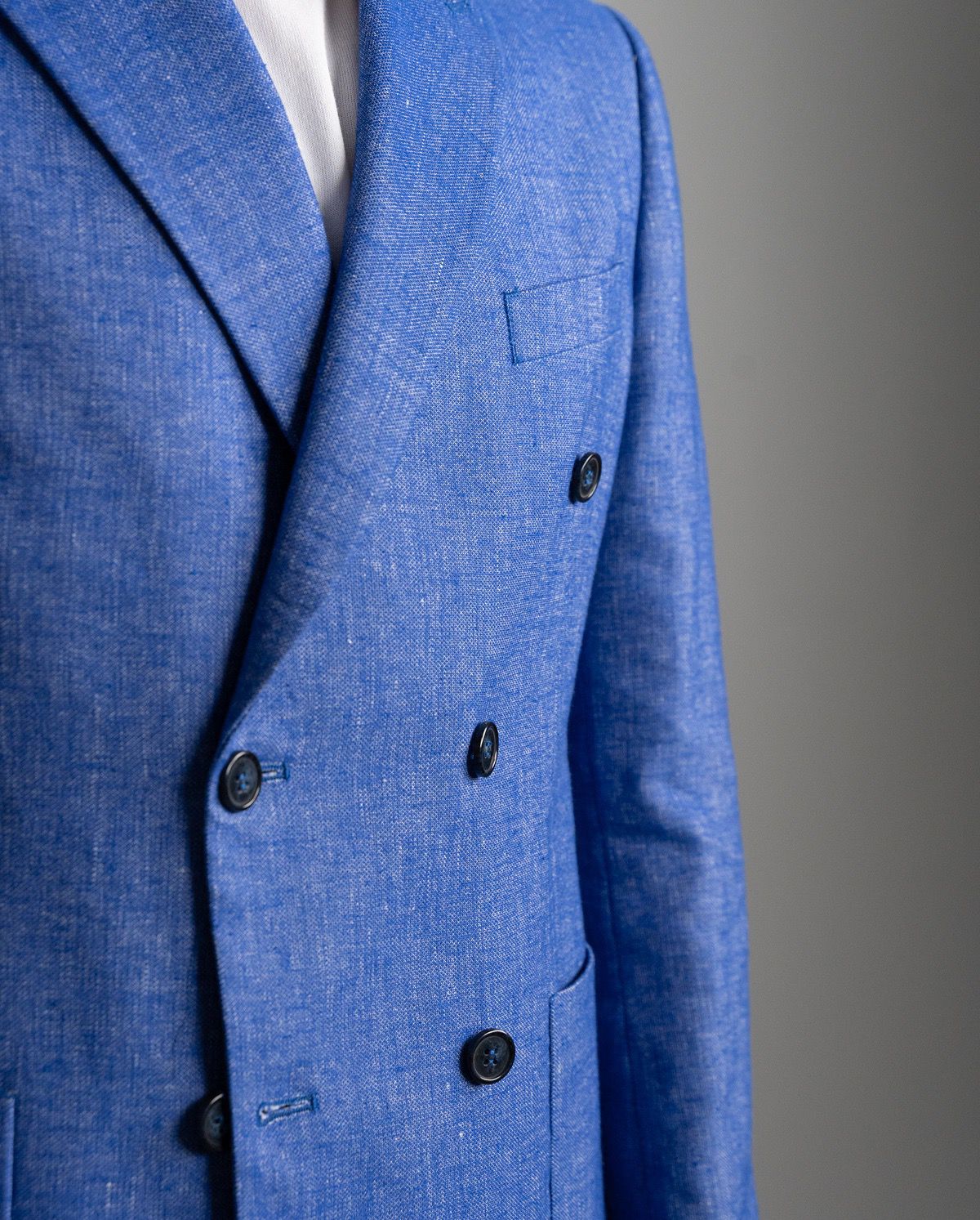 Giacca doppiopetto in cotone e lino